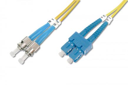 FO patch cord, duplex, ST to SC SM OS2 09/125 µ, 2 m
