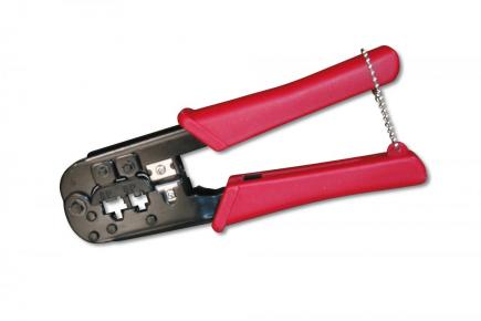 Modular Crimping Tool, metal version incl. stripper and cutter, 6P4C, 8P8C
