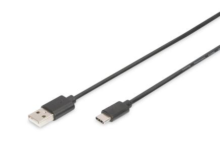 AK-300154-018-S USB Type-C connection cable, type C to A M/M, 1.8m, 3A, 480MB, 2.0 Version, black