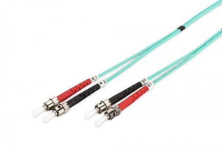 DK-2511-02/3 FO patch cord, duplex, ST to ST MM OM3 50/125 µ, 2m - 248286