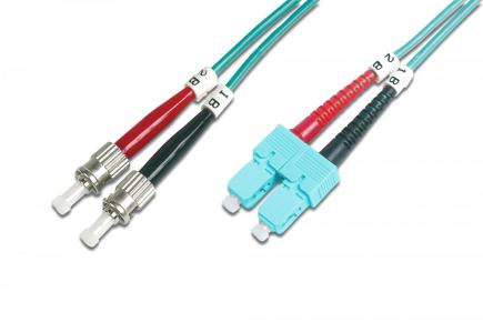 DK-2512-05/3 FO patch cord, duplex, ST to SC MM OM3 50/125 µ, 5 m - 249009