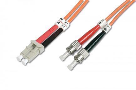 DK-2531-10 Fiber Optic Patch Cord, LC to ST Multimode 50/125 µ, Duplex Length 10m - 249207